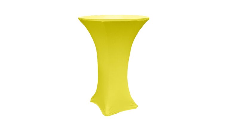 Spandex | Bright Yellow | 30″ Round x 42″H Spandex Cocktail Tablecloth | Rental