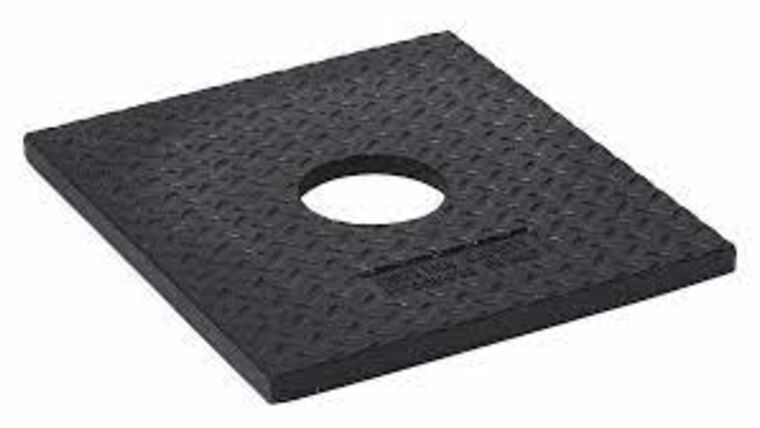 10 lb Black Square Rubber Delineator Post Base | Rental 10 lb Black Square Rubber Delineator Post Base | Rental