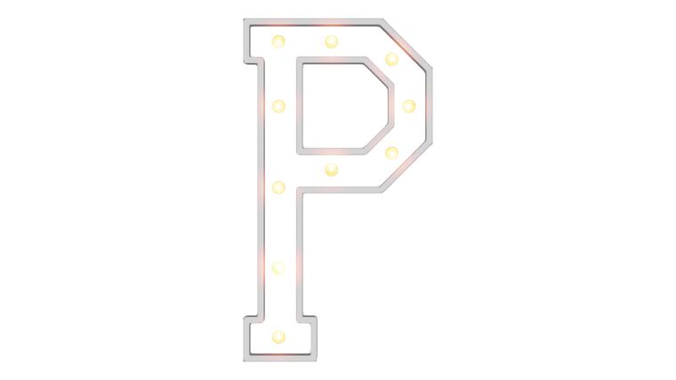 4' Wood Marquee Letter - White - "P" | Rental