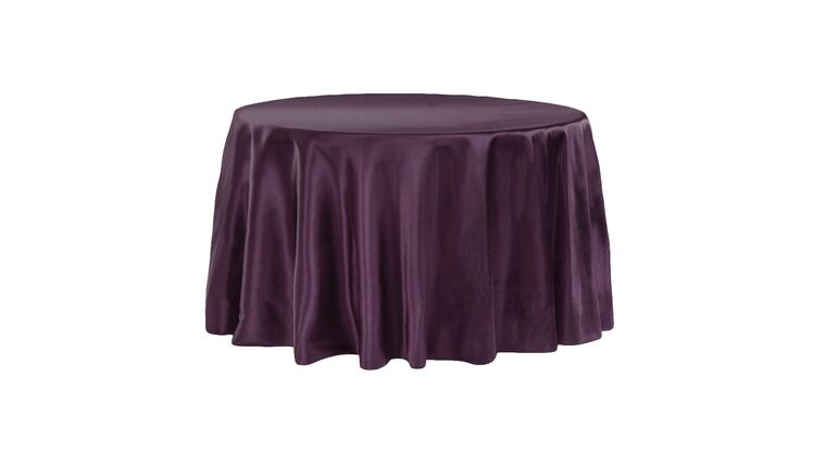 Satin 120″ Round Tablecloth – Eggplant/Plum | Rental