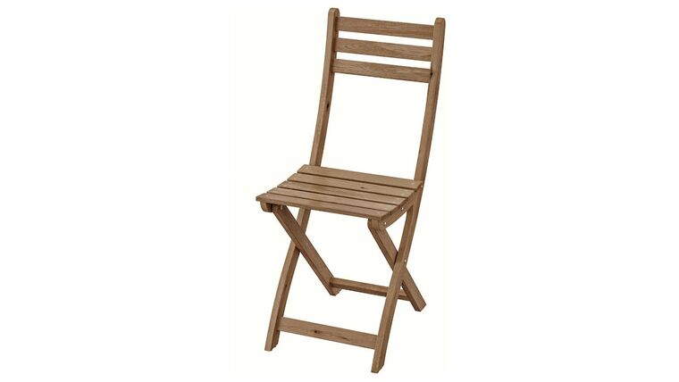 French Wood Folding Chair – Slatted – Light Brown | Rental