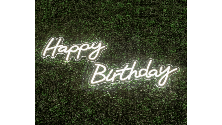 Happy Birthday Neon Sign 62 cm x 31 cm | Rental