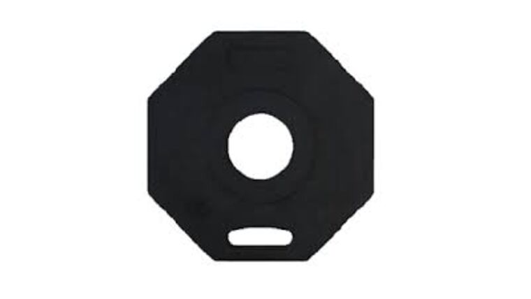 16 lb Black Hexagonal Rubber Delineator Post Base | Rental 16 lb Black Hexagonal Rubber Delineator Post Base | Rental
