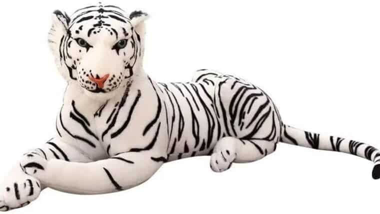 Large White Tiger Stuffed Animal – Giant Tiger Stuffed (3 feet long Total length) | Rental