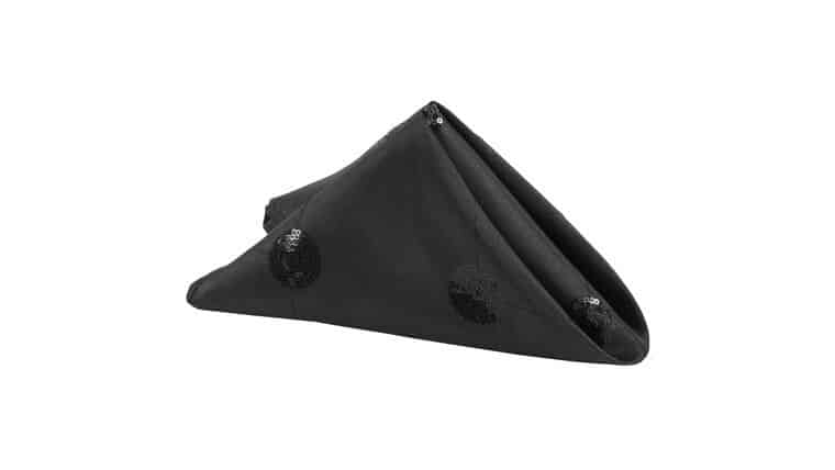 Sequins Taffeta Napkin 20″x20″ – Black | Rental
