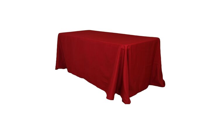 Polyester | 90" x 156" Rectangular Polyester Tablecloth - Apple Red | Rental