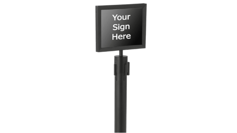 8″ x 11″ Black Metal Stanchion Horizontal Sign Holder | Rental