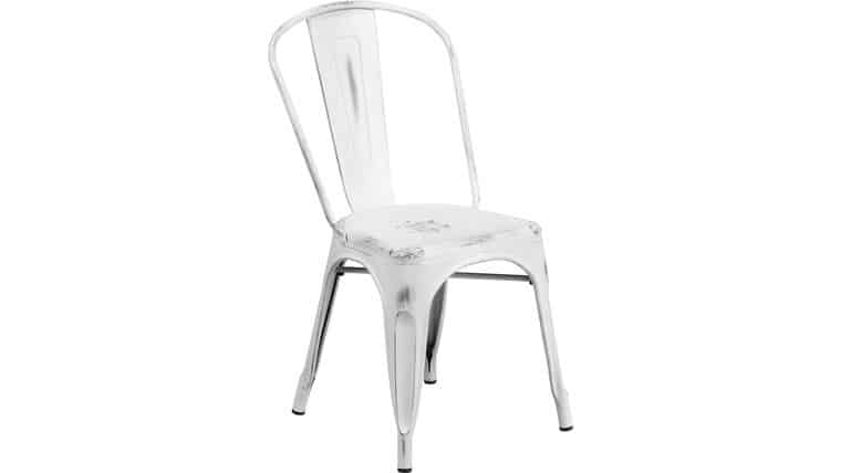 Bistro Chair – Distressed White | Rental
