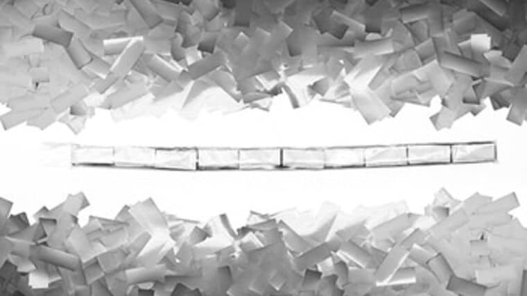 Silver Metallic Confetti Sleeve | Rental