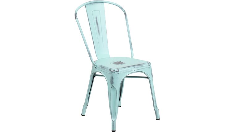 Bistro Chair – Distressed Green-Blue | Rental
