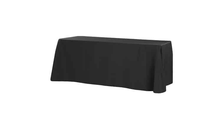 Polyester | 90″ x 156″ Rectangle Polyester Tablecloth -Black | Rental