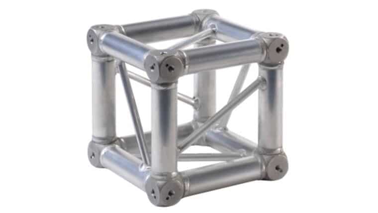 Global Truss – 6 Way F34 Silver Aluminum Corner Block | Rental