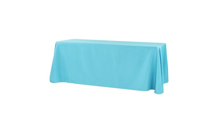 Polyester | 90" x 156" Rectangular Polyester Tablecloth - Aqua Blue | Rental