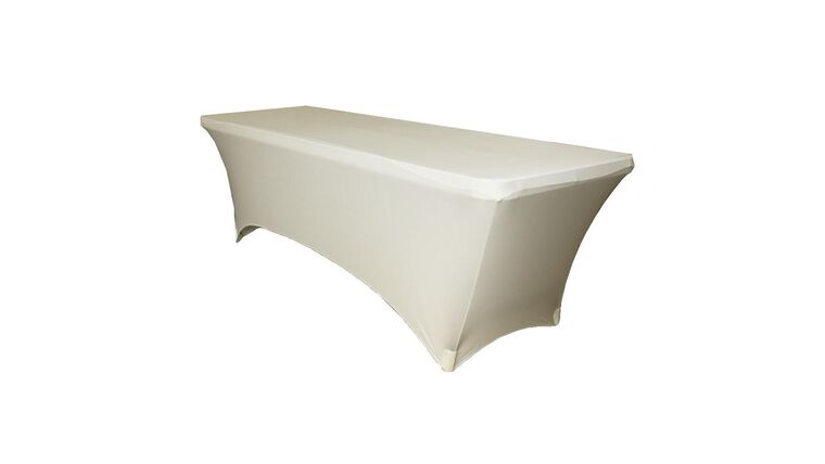 Spandex | Ivory | 8′ Rectangular Tablecloth | Rental