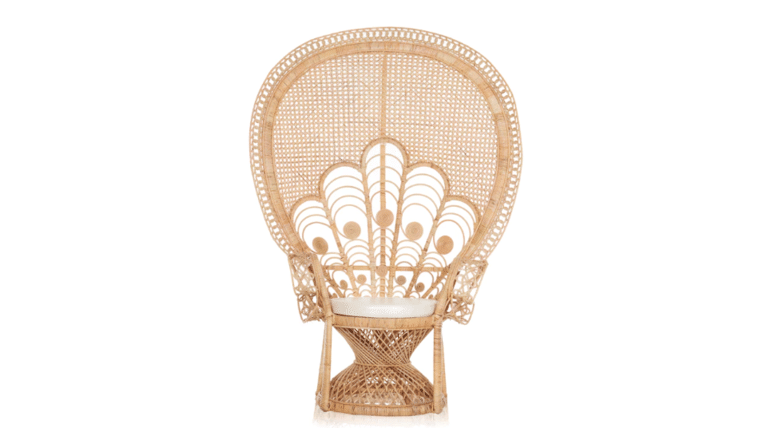 Peacock 70 Rattan Wicker Style #1 Chair Natural | Rental