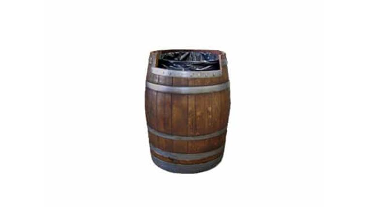 Wine Barrel Trash Can | Rental