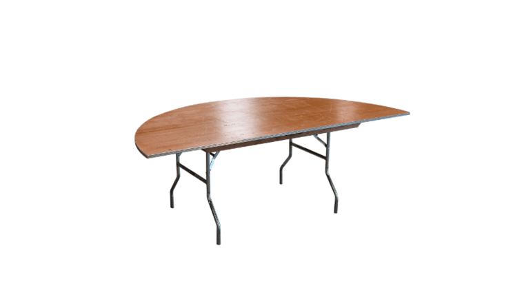Banquet Table | Wood | Half Round | 72″ | Rental
