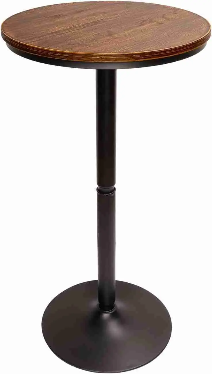 VILAVITA Round Bar Height Bistro Pub Table – Natural Wood Top, Heavy Metal Frame, 21.7 Inch Top, 40.5 Inch Height : Home & Kitchen | Rental