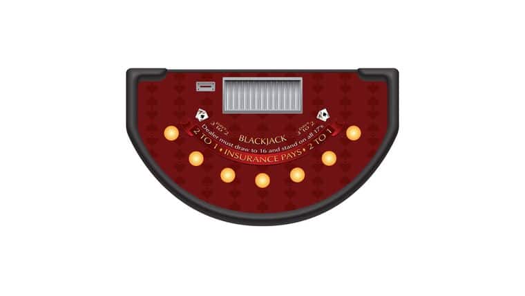 Blackjack – 6′ Casino Game Table Kit – Burgundy | Rental