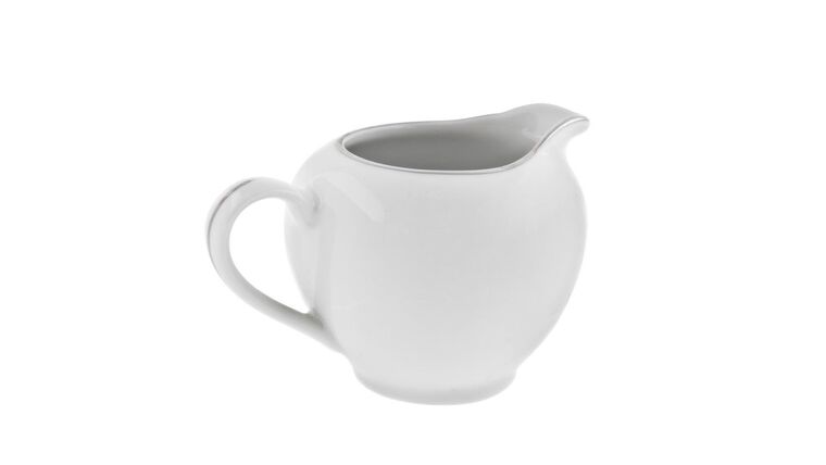 White/Silver Double Line Creamer – 8 oz. | Rental White/Silver Double Line Creamer – 8 oz. | Rental