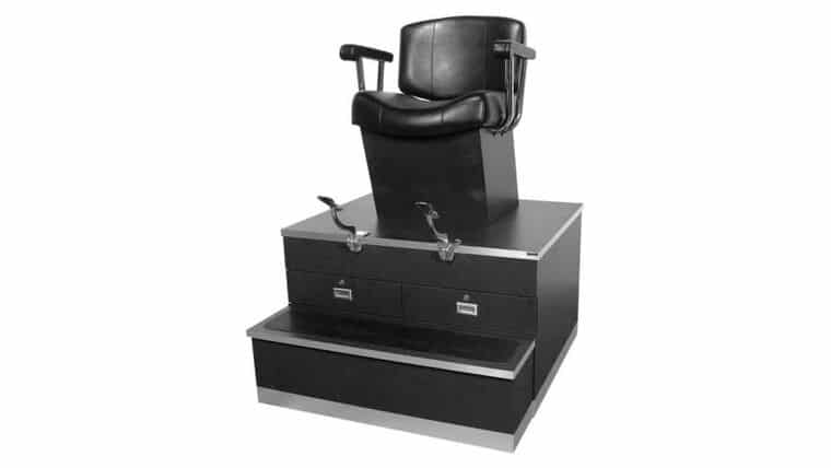 Shoe Shine Chair - Black Elevated Full Size | Rental