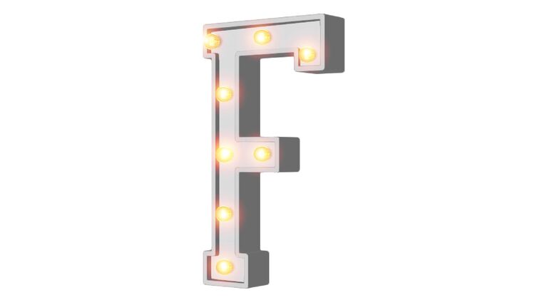 4' Wood Marquee Letter - White - "F" | Rental