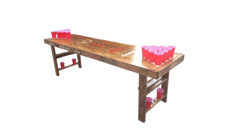 Beer Pong Table – Rustic Wood | Rental