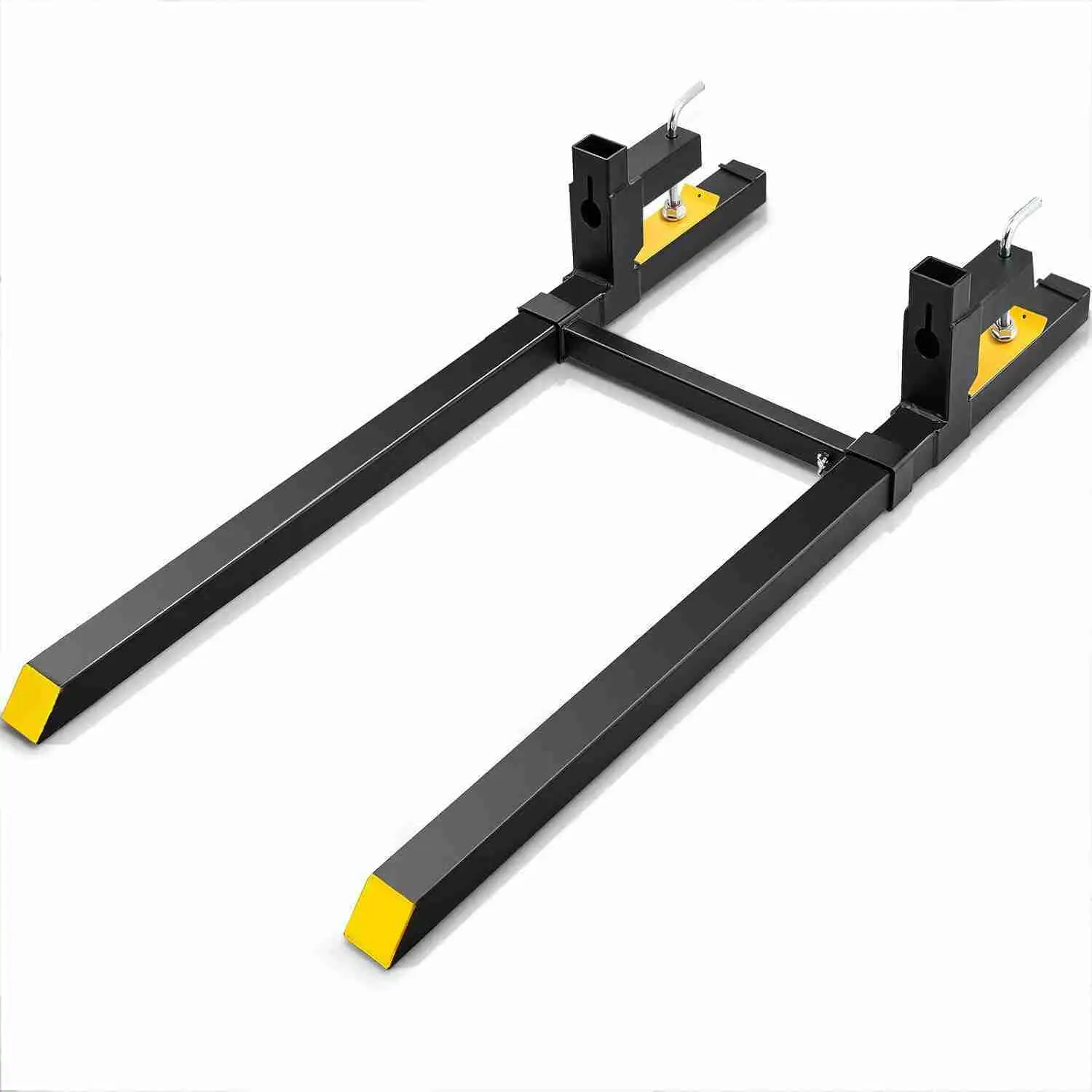 60" 2000lbs Heavy Duty Pallet Forks with Adjustable Stabilizer Bar for Loader Bucket Skid Steer Tractor, Black | Rental
