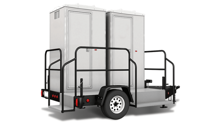 VIP – 4 Stall Restroom Trailer w/AC & Heat | Rental