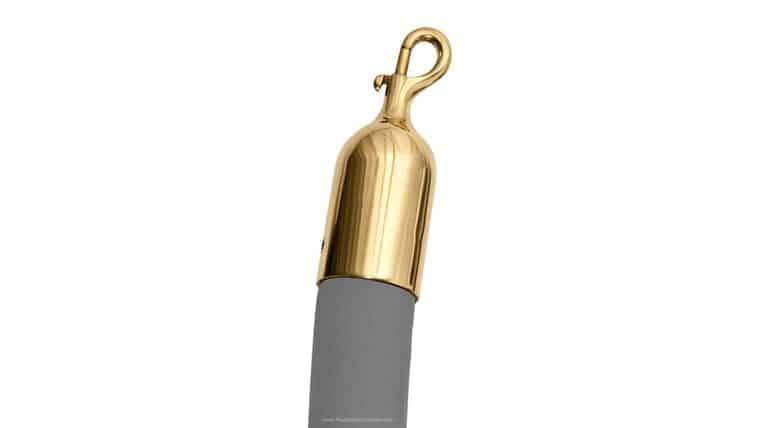 8’L x 1.5″D Grey Polyester Velour Stanchion Rope w/Polished Brass Snap Hook End | Rental 8’L x 1.5″D Grey Polyester Velour Stanchion Rope w/Polished Brass Snap Hook End | Rental