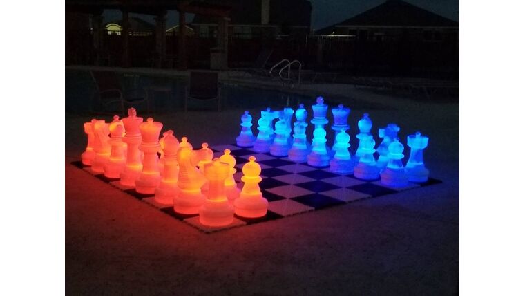 25″ Plastic LED Illuminated Giant Chess Set | Rental