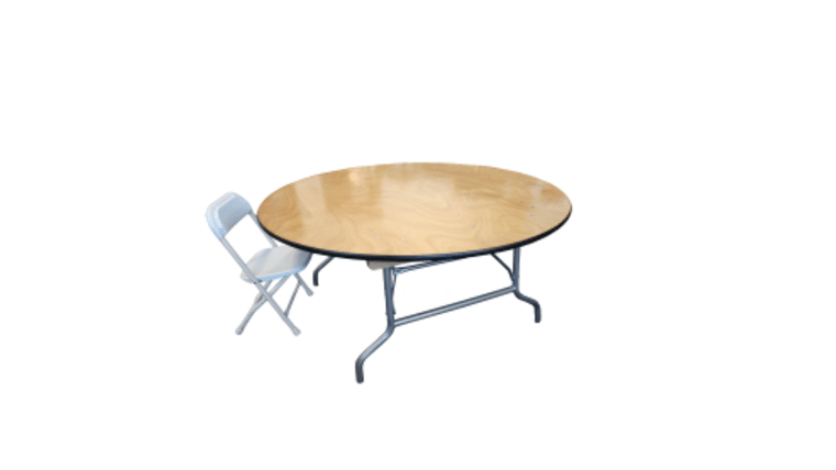 Banquet Table | Wood | 36″ Round | Kids | Rental