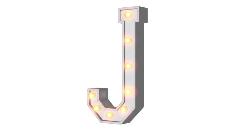 4' Wood Marquee Letter - White - "J" | Rental