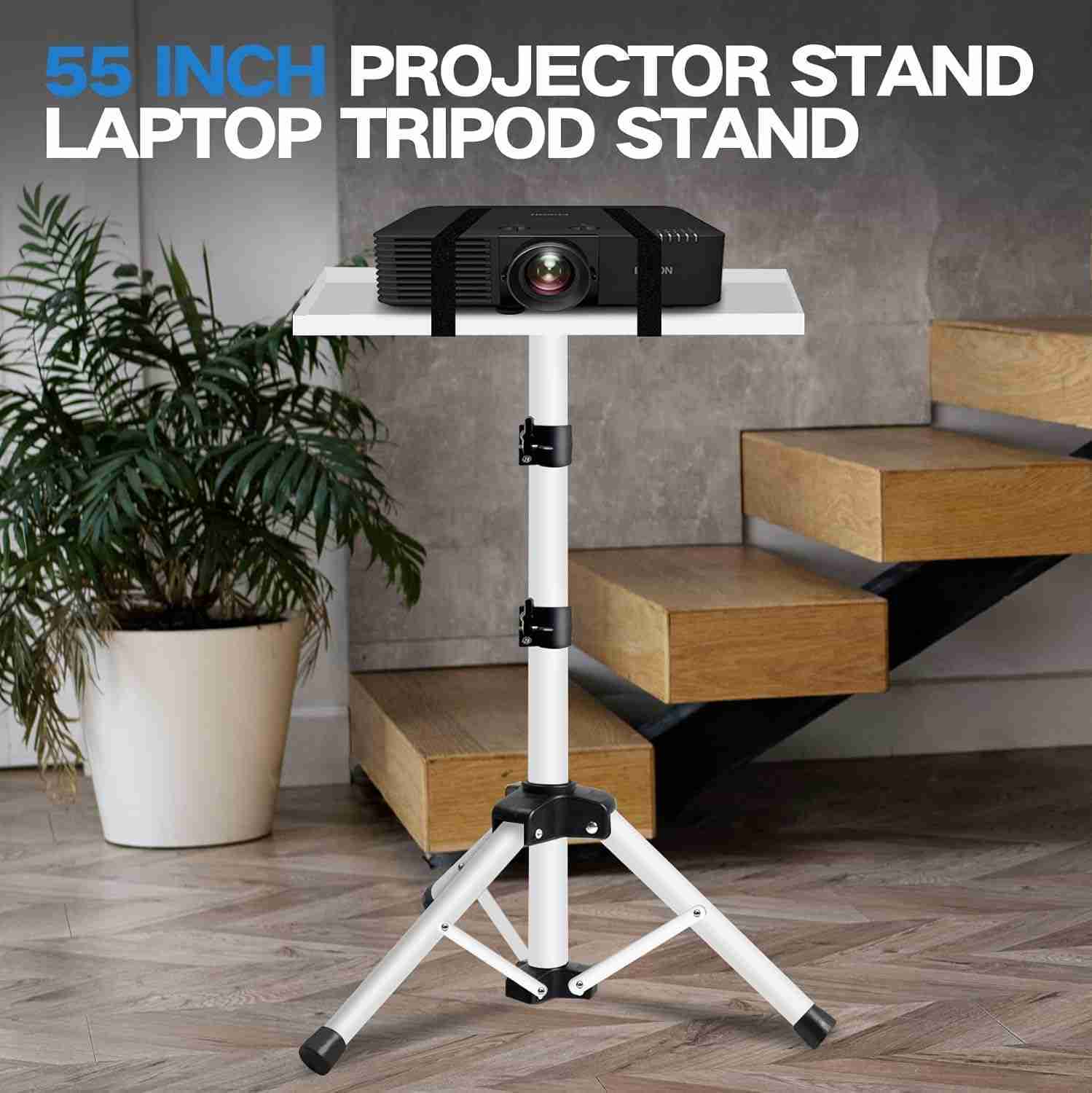 Projector Stand, 22 to 55 Inch Laptop Stand,Projector Tripod with Phone Holder,Tripod for Projector,DJ Equipment,Projector Stand for Outdoor Movies,Office, Home, Stage or Studio (White) : Musical Instruments | Rental Projector Stand, 22 to 55 Inch Laptop Stand,Projector Tripod with Phone Holder,Tripod for Projector,DJ Equipment,Projector Stand for Outdoor Movies,Office, Home, Stage or Studio (White) : Musical Instruments | Rental