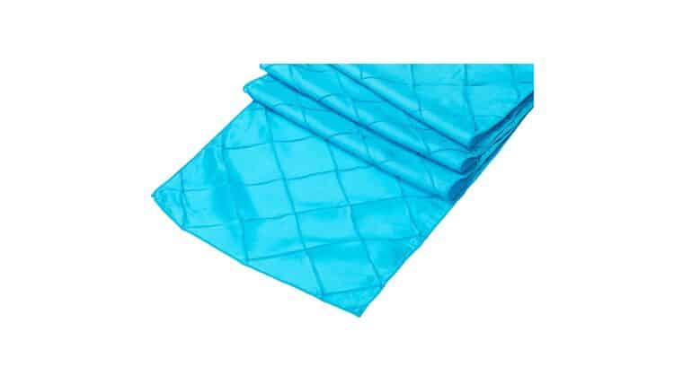 Pintuck Table Runner - Aqua Blue | Rental