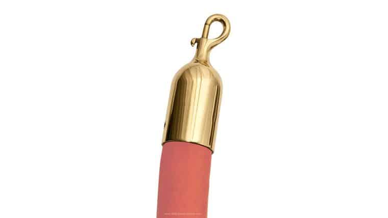 8′ Pink Polyester Velour Stanchion Rope w/Polished Brass Snap Hook End | Rental 8′ Pink Polyester Velour Stanchion Rope w/Polished Brass Snap Hook End | Rental