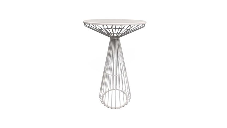 Hawaii Bar Table – White w Metal Top | Rental Hawaii Bar Table – White w Metal Top | Rental