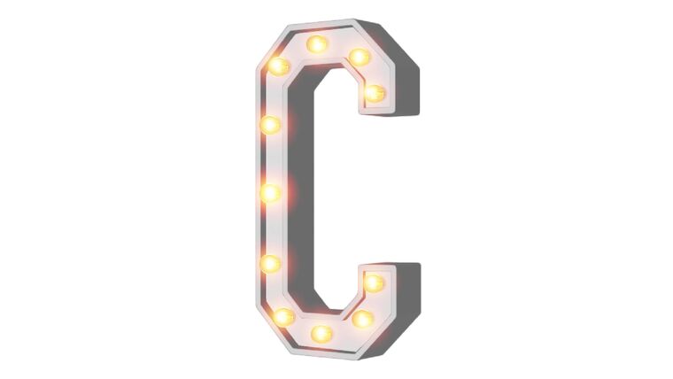 4' Wood Letter - White - "C" | Rental