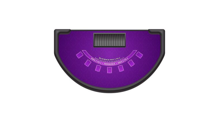 Blackjack – 6′ Casino Game Table Kit – Purple | Rental