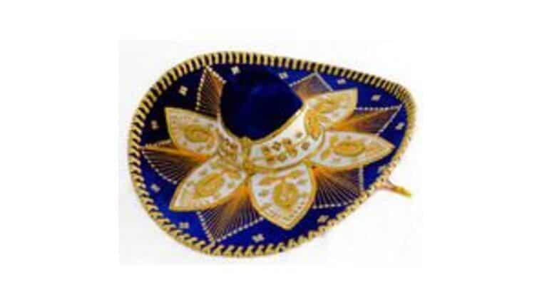 Mariachi Sombrero – Royal Blue & Gold | Rental