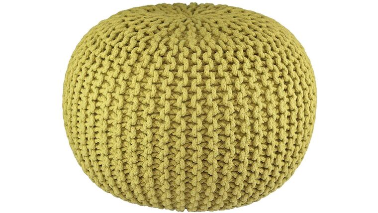 20″ Green Hand Knitted Cable Style Dori Pouf – Floor Ottoman | Rental 20″ Green Hand Knitted Cable Style Dori Pouf – Floor Ottoman | Rental
