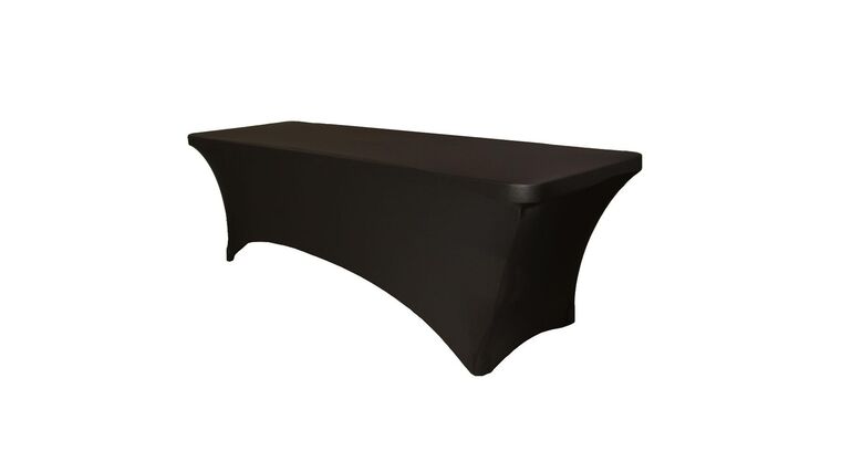 Spandex | Black | 8′ Rectangular Tablecloth | Rental