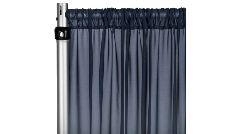 Chiffon Curtain Drape 10ft H x 58″ W Panel – Navy Blue | Rental
