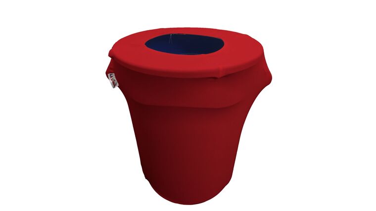 Spandex Trash Can Cover for 32-Gallon - Red | Rental