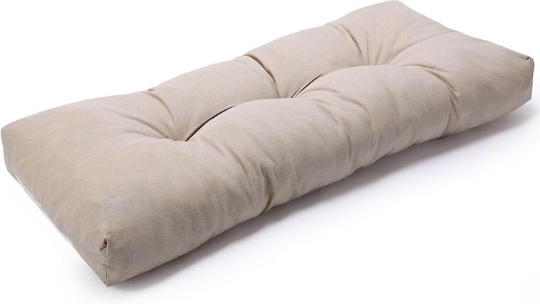 LokGrip Non slip Tufted Memory Foam Bench Cushion, FadeShield Water Resistant Durable Thicken Outdoor/Indoor Bench Seat Pads 42x16x4 inch, Husk Birch | Rental