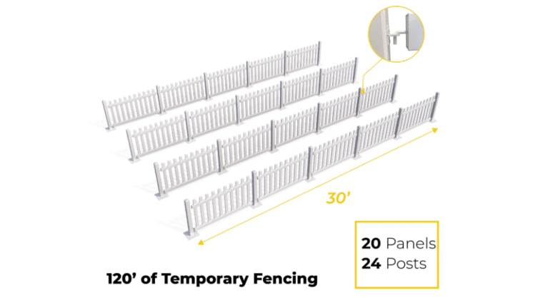 120ft Long | Mod-Picket Temporary Fence Starter Kit | Rental 120ft Long | Mod-Picket Temporary Fence Starter Kit | Rental