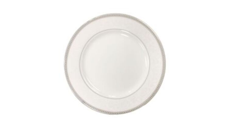 White/Silver Ivy Dinner Plate | Rental White/Silver Ivy Dinner Plate | Rental