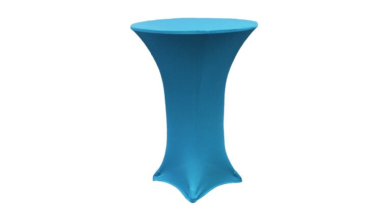Spandex | Aqua Blue | 30″ Round Spandex Cocktail Tablecloth | Rental