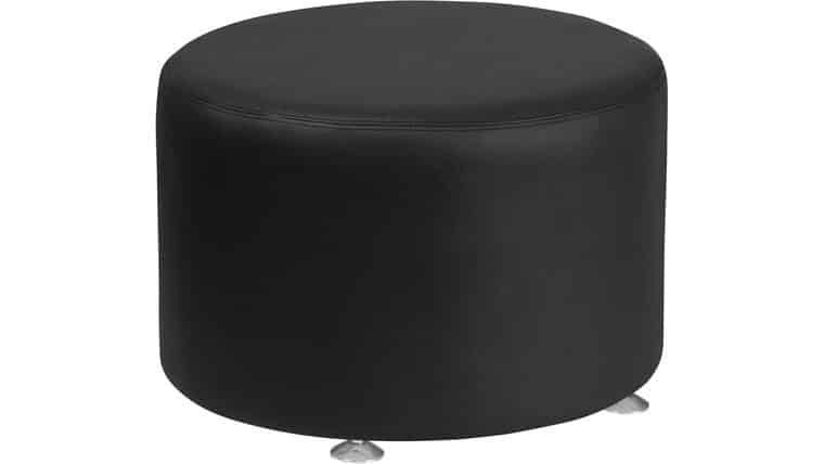 Alon Black 24” Round Ottoman | Rental Alon Black 24” Round Ottoman | Rental
