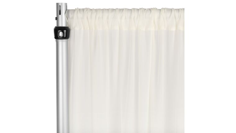Chiffon Curtain Drape 10ft H x 58″ W Panel – Ivory | Rental